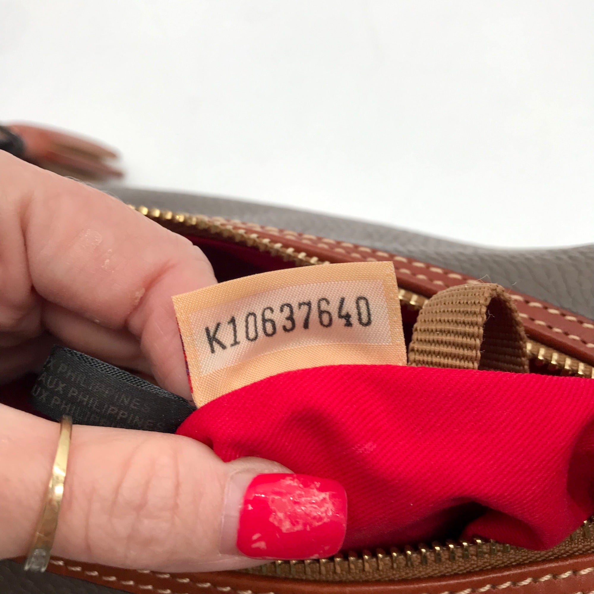 Dooney &amp; Bourke Gray Pebbled Grain Leather Paige Sac Shoulder Bag