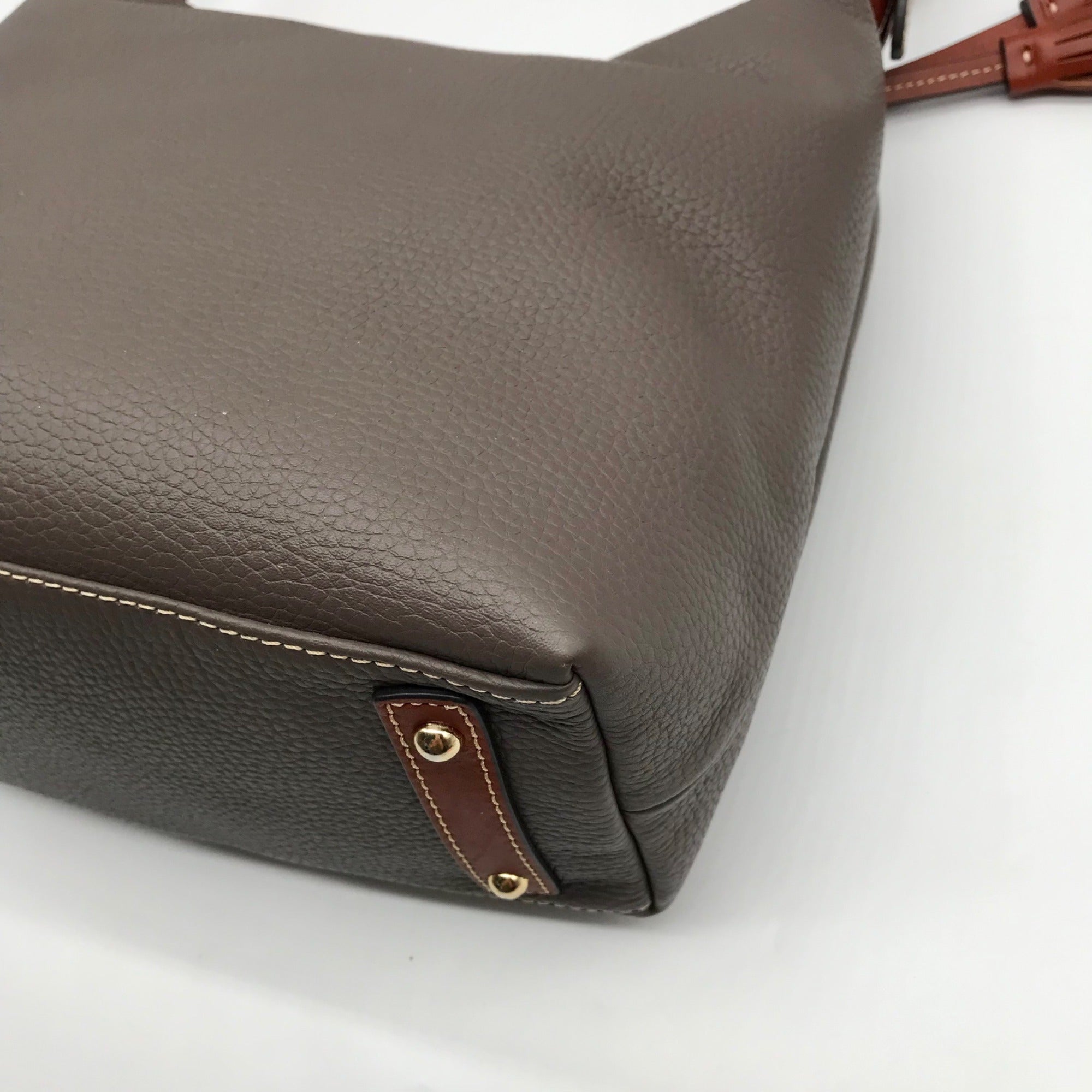 Dooney &amp; Bourke Gray Pebbled Grain Leather Paige Sac Shoulder Bag