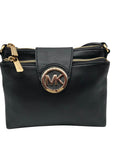 Michael Kors Black Leather Fulton Crossbody Bag