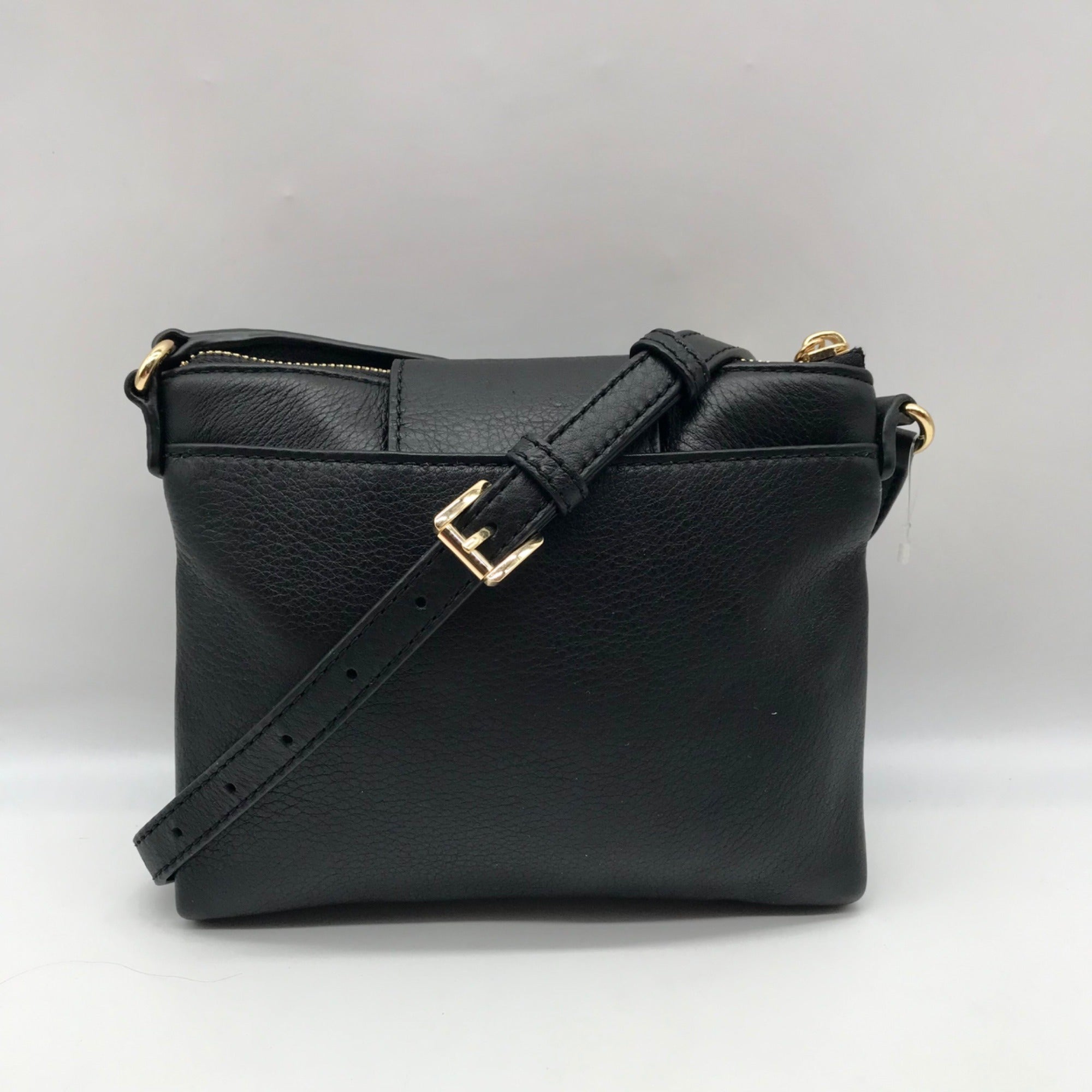 Michael Kors Black Leather Fulton Crossbody Bag