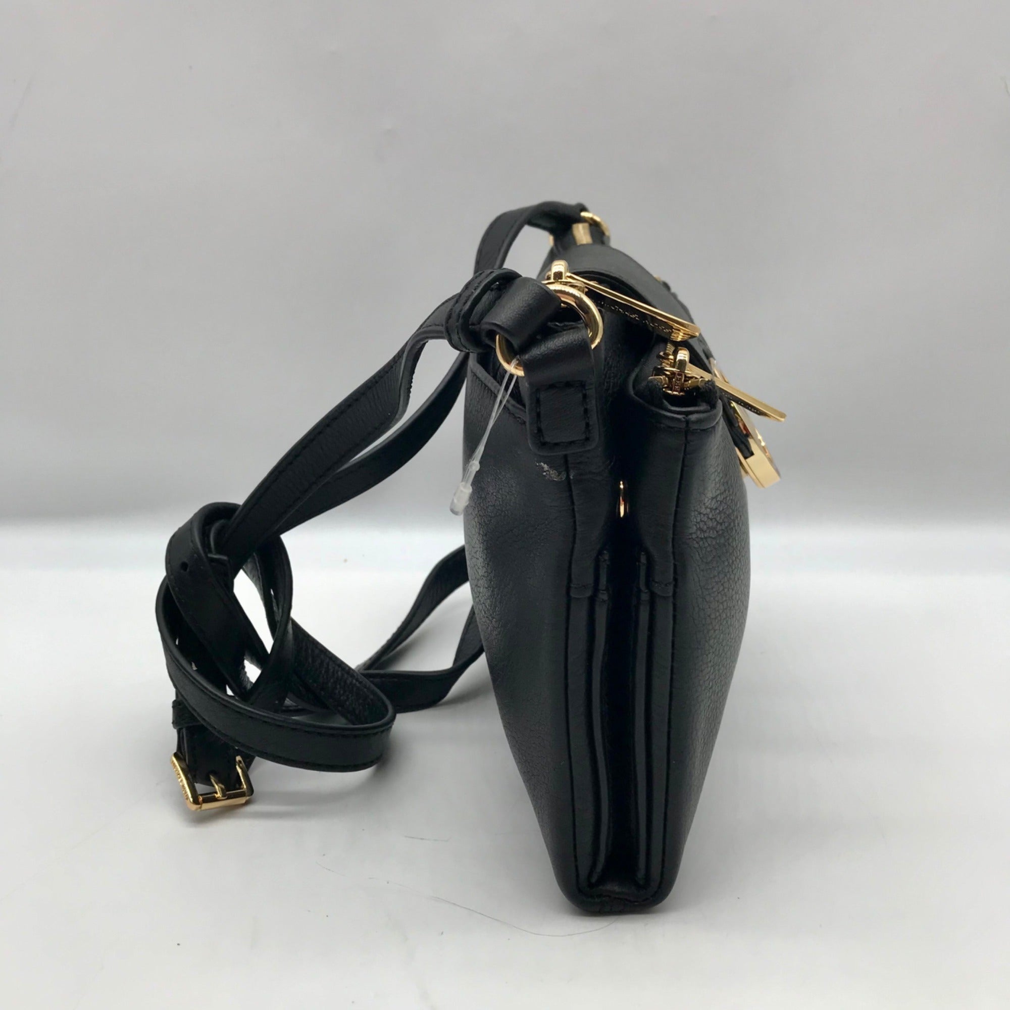 Michael Kors Black Leather Fulton Crossbody Bag