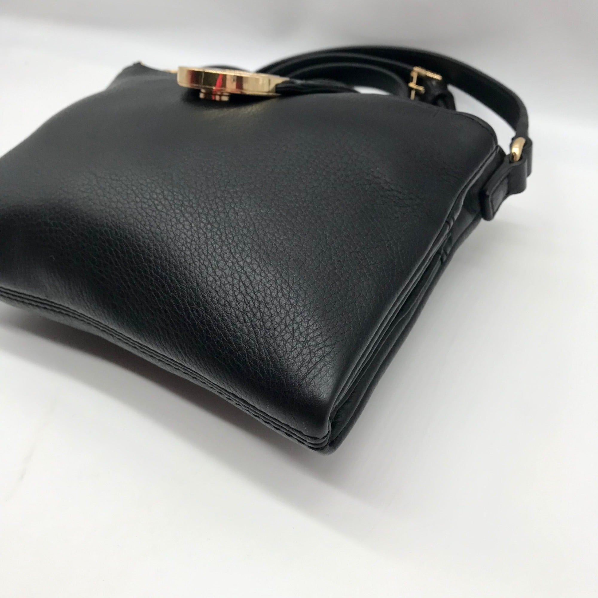 Michael Kors Black Leather Fulton Crossbody Bag