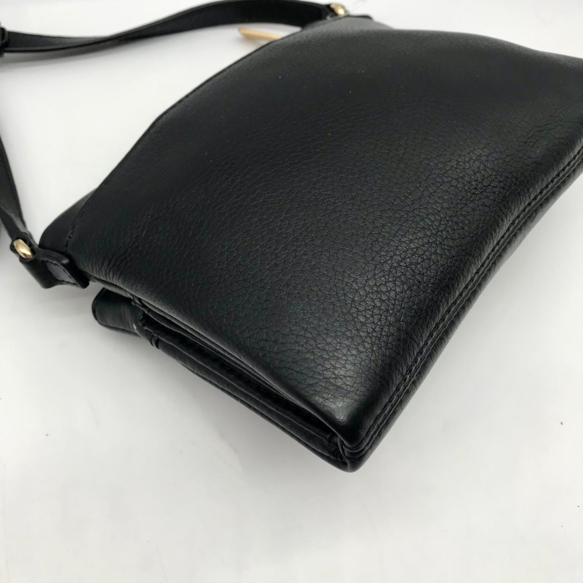 Michael Kors Black Leather Fulton Crossbody Bag