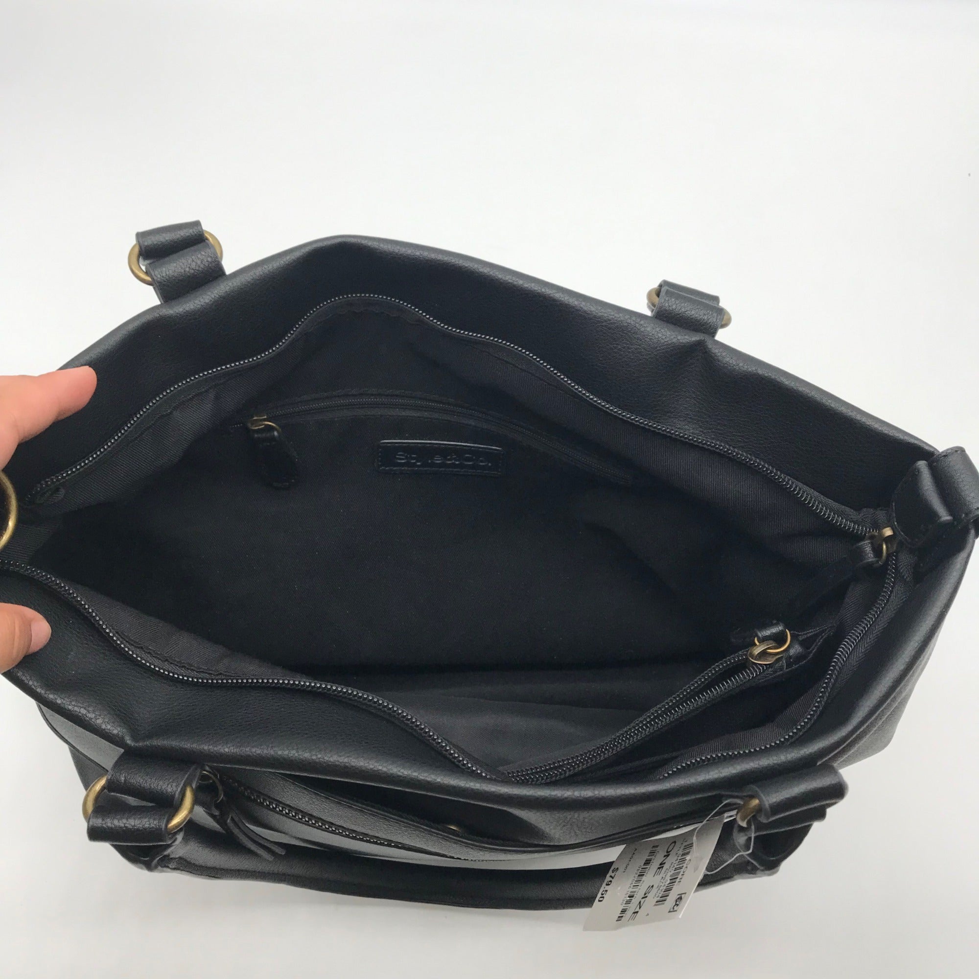 Style &amp; Co Black Hudsonn Tote Bag