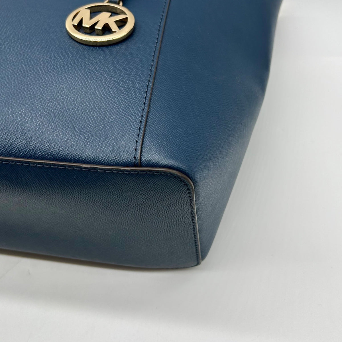 Michael Kors Navy Blue Saffiano Leather Shoulder Bag
