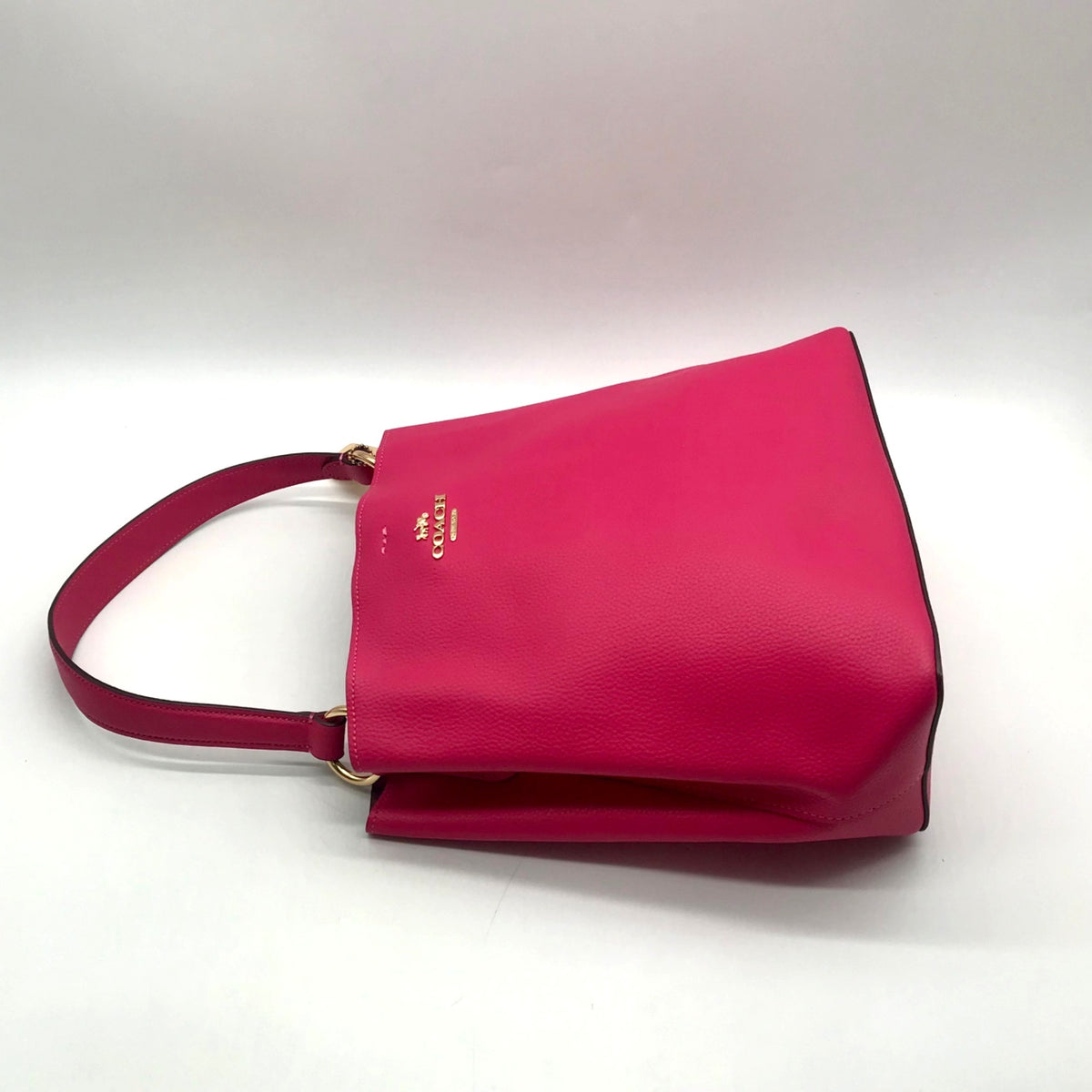 Coach Hot Pink Pebbled Leather Town Bucket Bag-91122
