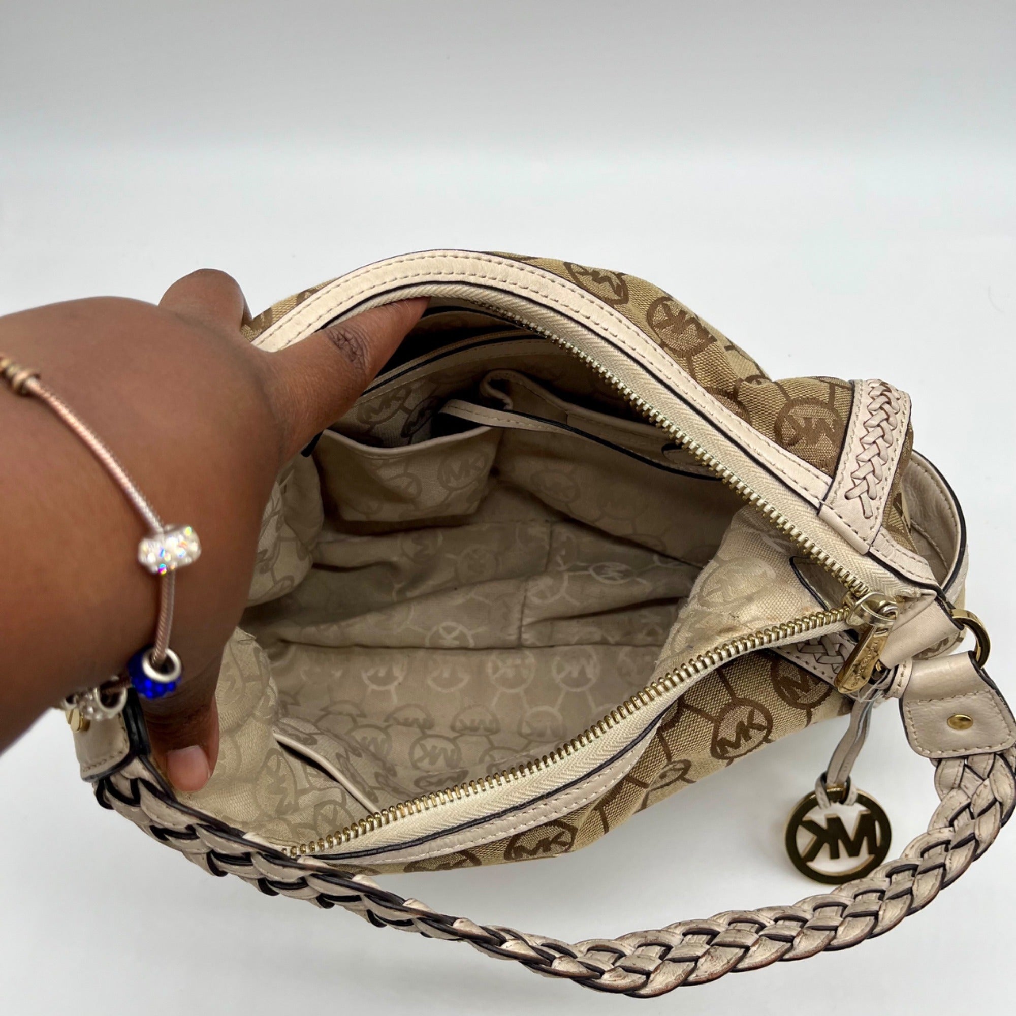 Michael Kors Signature Canvas Monogram Shoulder Bag