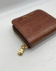 Mui Mui Brown Crocodile Print Wallet
