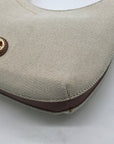 Giani Bernini Cream Linen Bamboo Handle Hobo Bag
