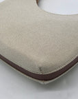 Giani Bernini Cream Linen Bamboo Handle Hobo Bag