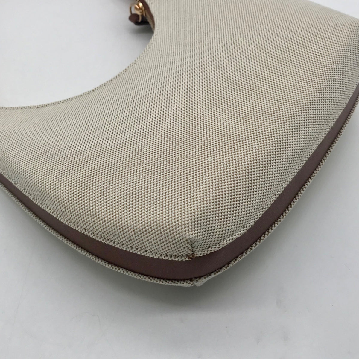Giani Bernini Cream Linen Bamboo Handle Hobo Bag