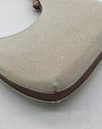 Giani Bernini Cream Linen Bamboo Handle Hobo Bag
