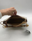 Giani Bernini Cream Linen Bamboo Handle Hobo Bag