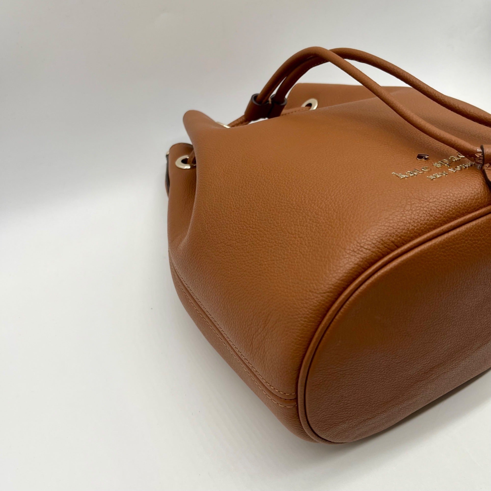 Kate Spade Brown Pebbled Leather Rosie Bucket Bag