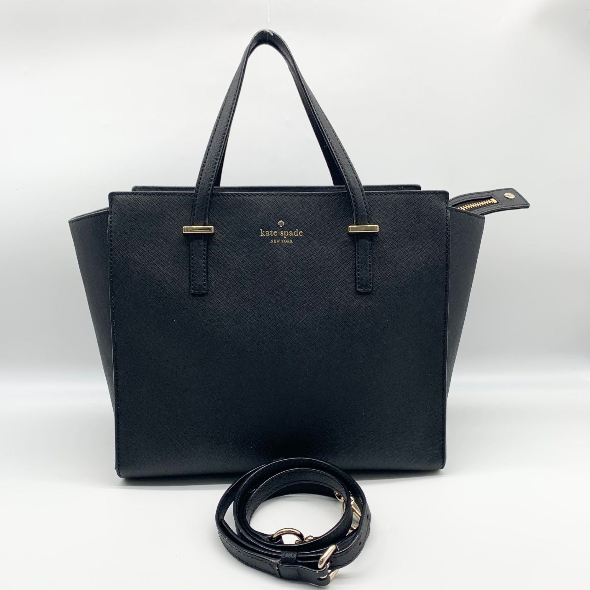 Kate Spade Black Saffiano Leather Large Cedar Street Hayden Satchel
