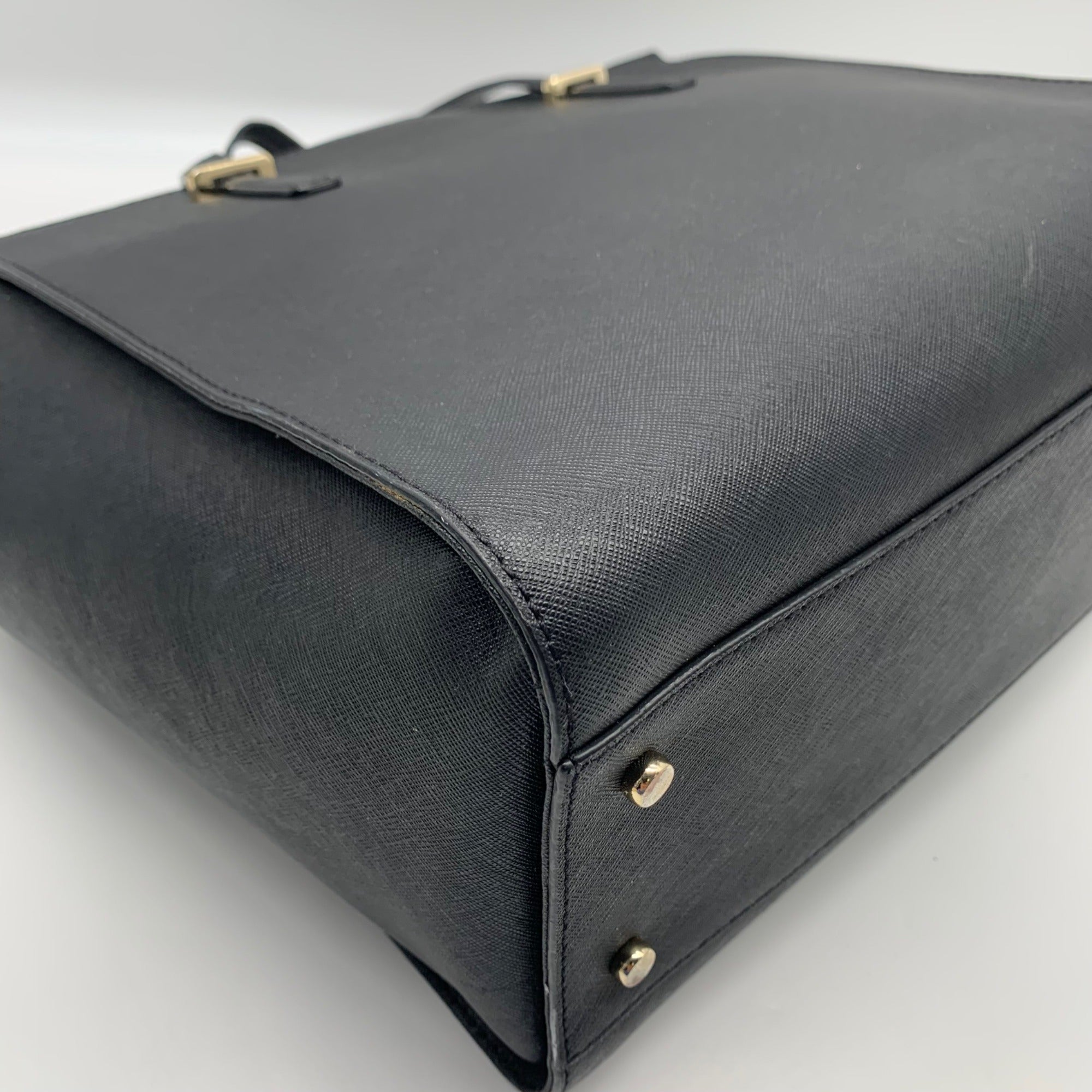 Kate Spade Black Saffiano Leather Large Cedar Street Hayden Satchel