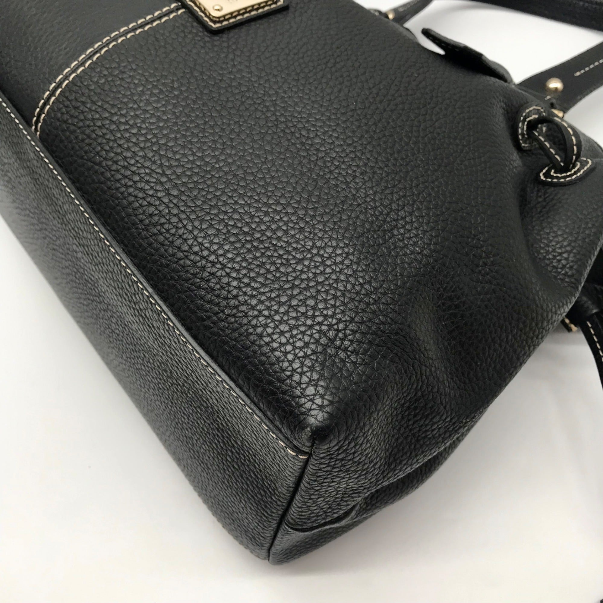 Dooney &amp; Bourke Black Pebbled Leather Chiara Tote Bag