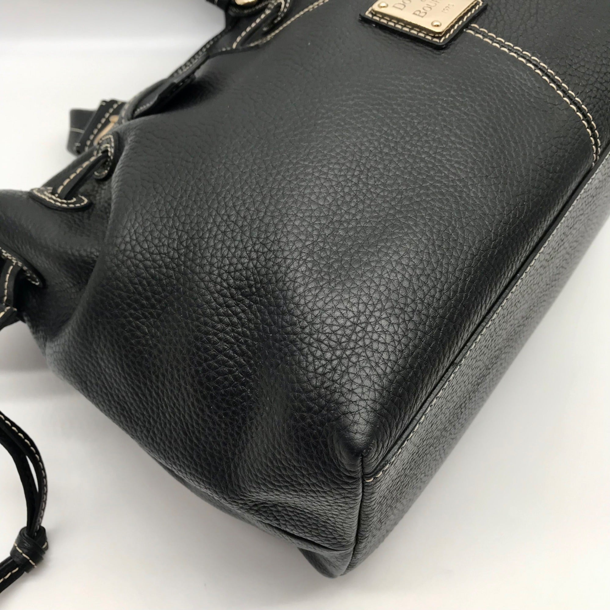 Dooney &amp; Bourke Black Pebbled Leather Chiara Tote Bag