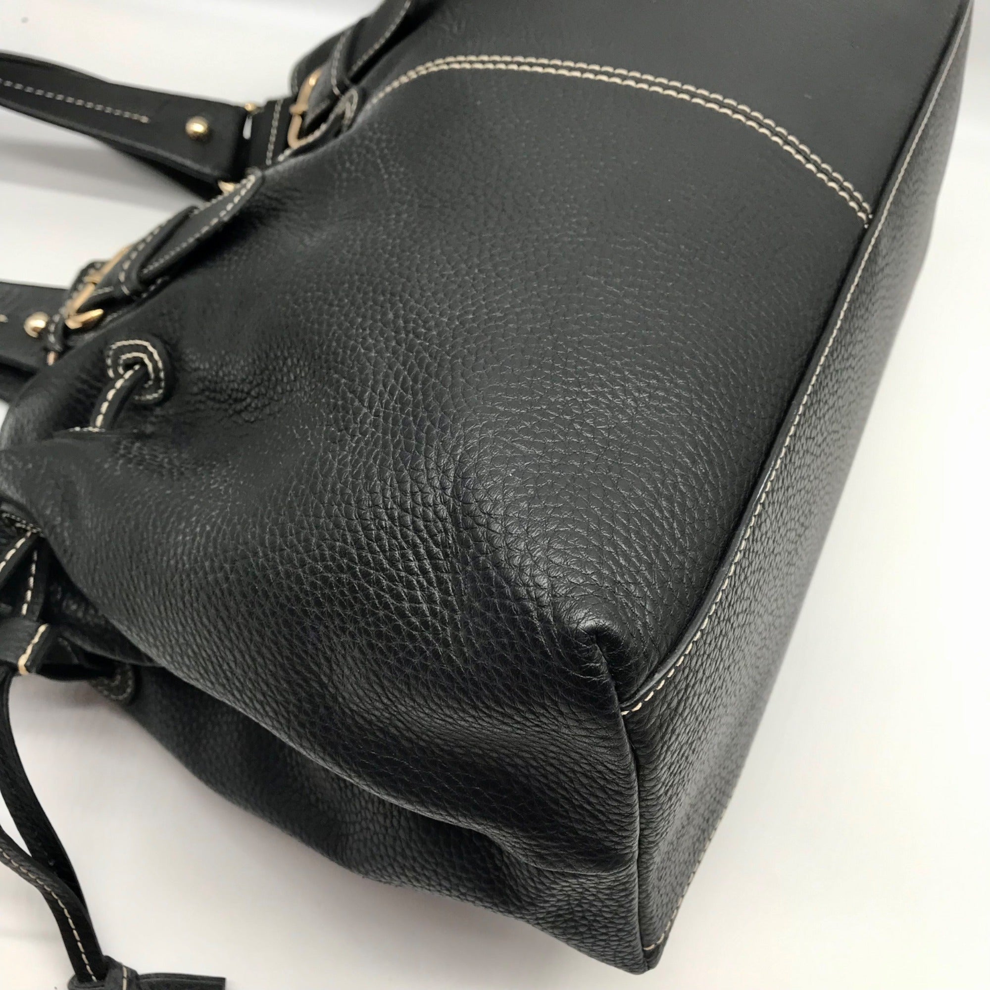 Dooney &amp; Bourke Black Pebbled Leather Chiara Tote Bag