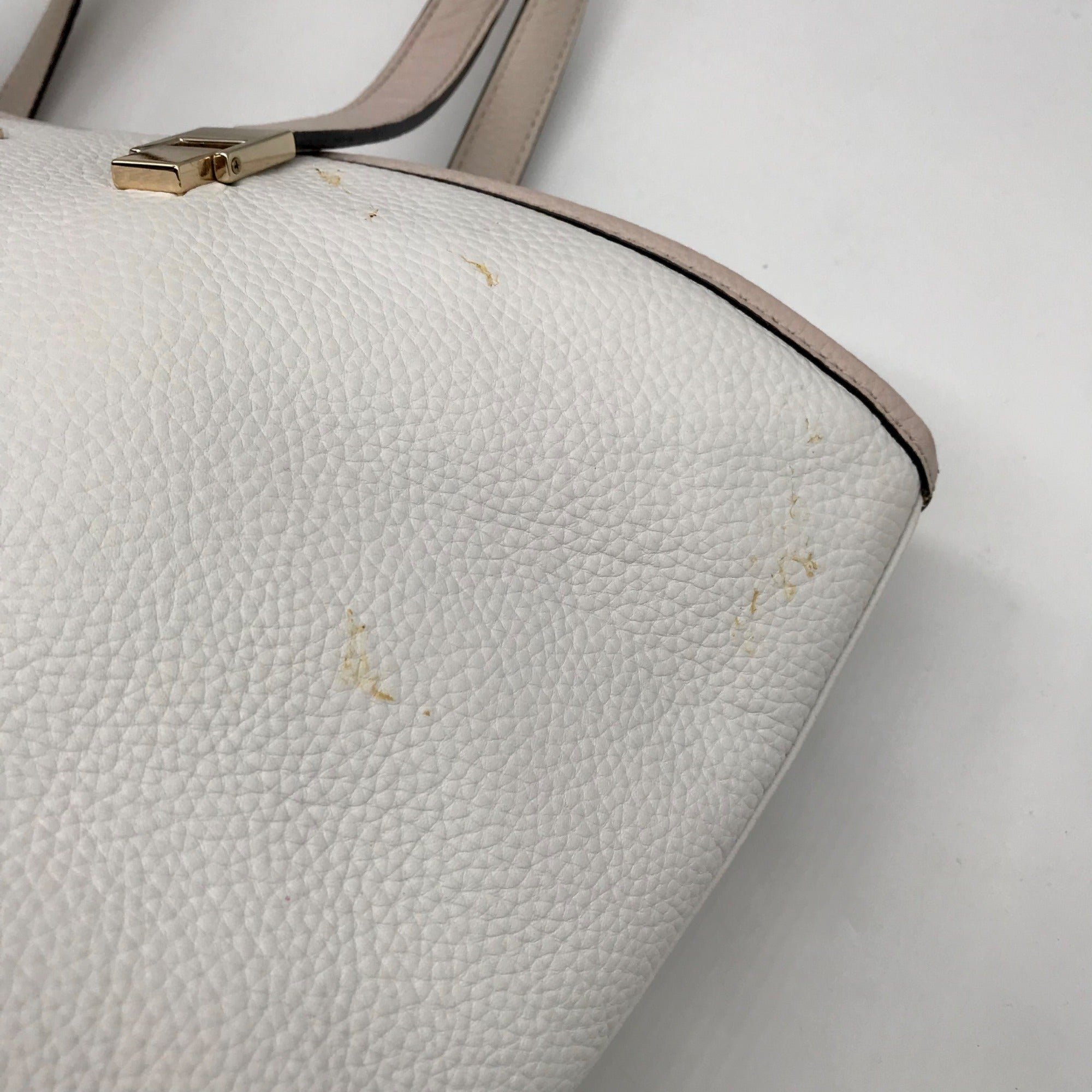 Kate Spade White Pebbled Leather Taren Oliver Street Tote Bag