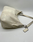Coach White Perforated Leather Shoulder Bag