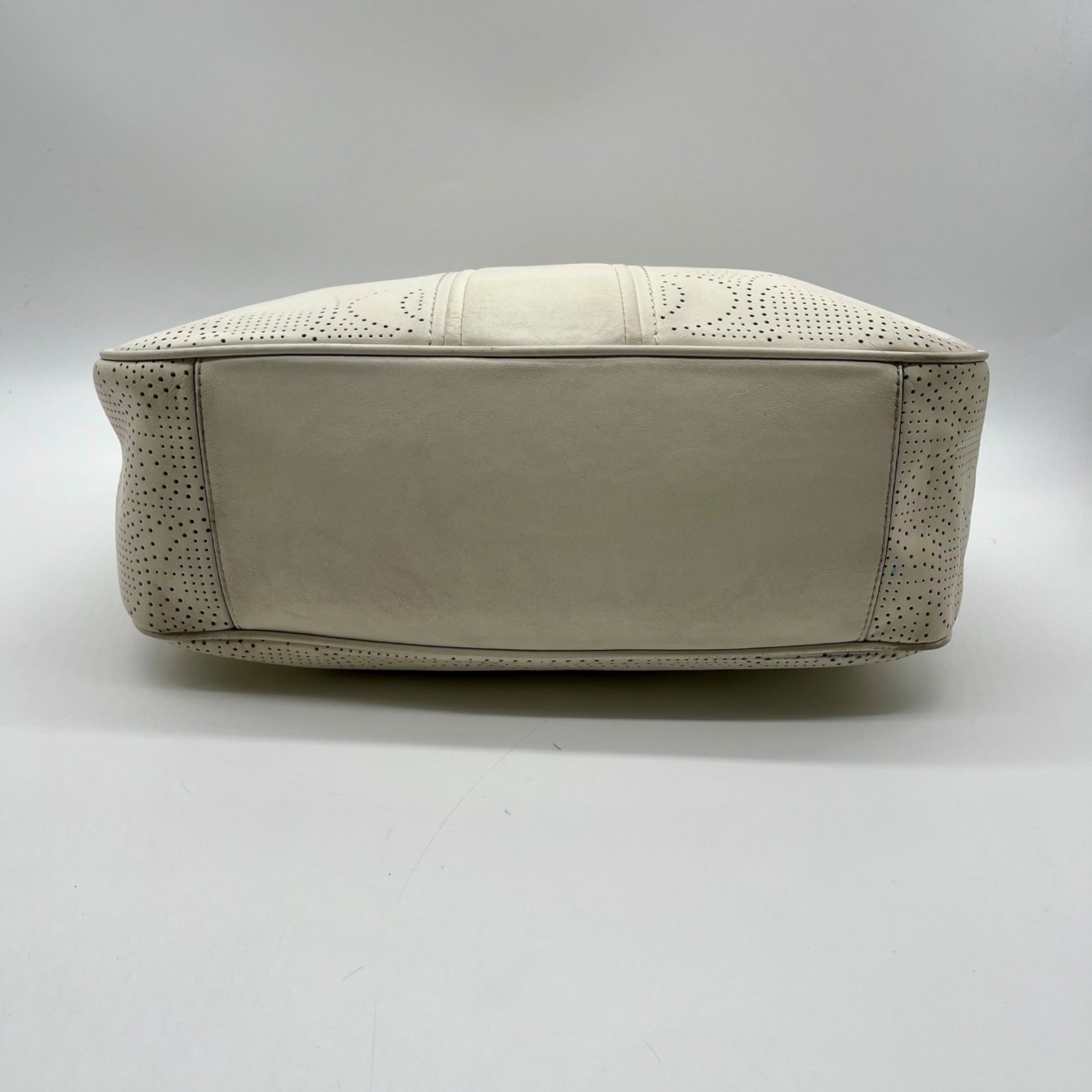 Coach White Perforated Leather Shoulder Bag