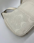 Coach White Perforated Leather Shoulder Bag