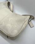 Coach White Perforated Leather Shoulder Bag