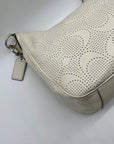 Coach White Perforated Leather Shoulder Bag