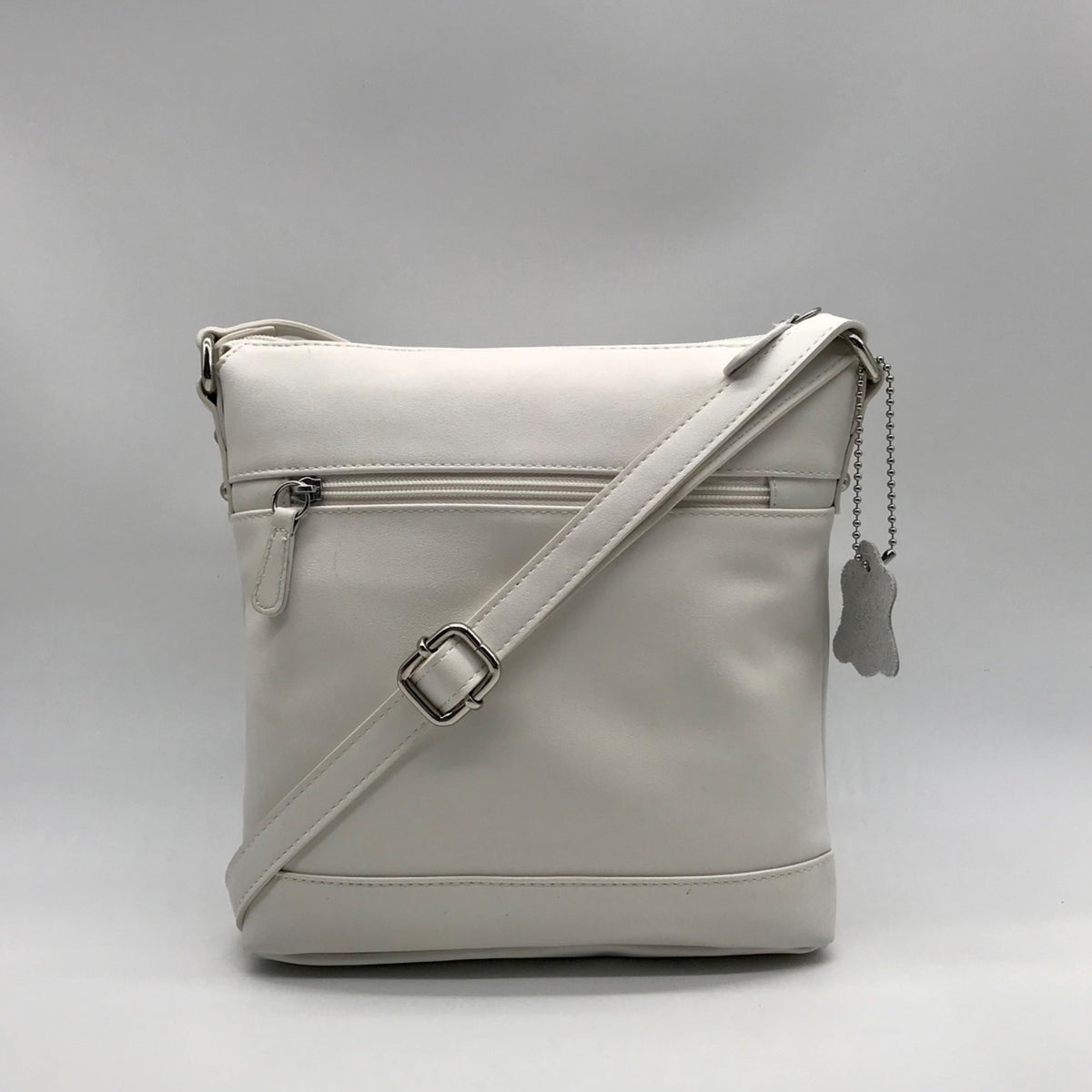 Giani Bernini White Nappa Leather Venice Crossbody Bag