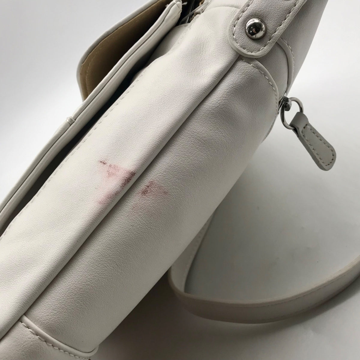 Giani Bernini White Nappa Leather Venice Crossbody Bag