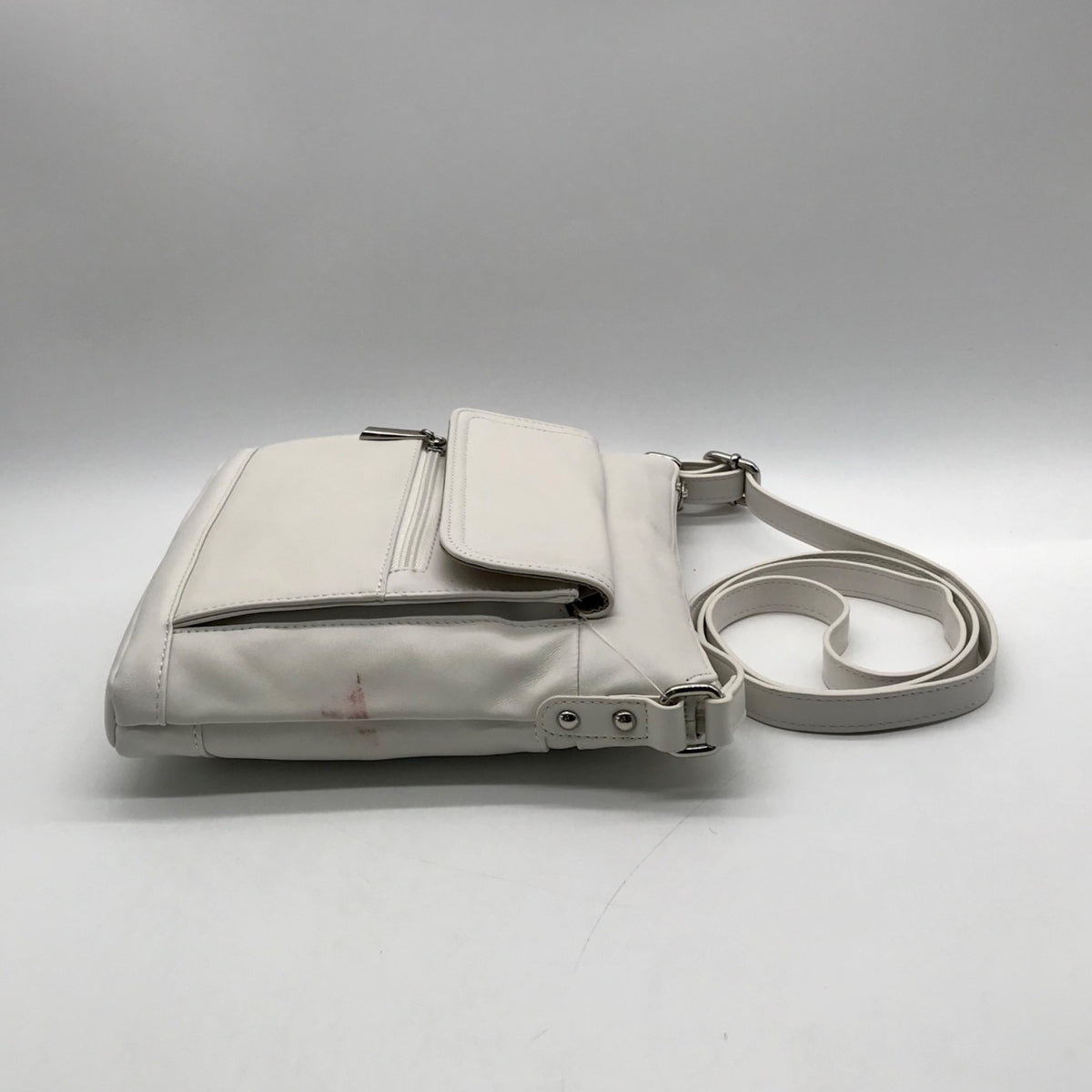 Giani Bernini White Nappa Leather Venice Crossbody Bag