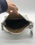 Giani Bernini White Nappa Leather Venice Crossbody Bag