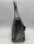 Guess Silver Faux Leather Delaney Small Classic Tote Bag