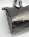 Guess Silver Faux Leather Delaney Small Classic Tote Bag