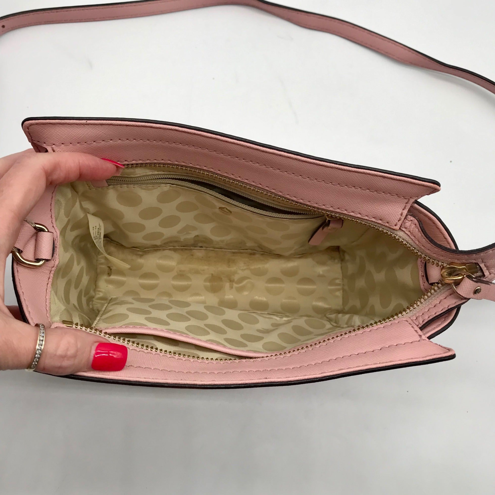 Kate Spade Pink Saffiano Leather Grand Street Hayden Crossbody Bag