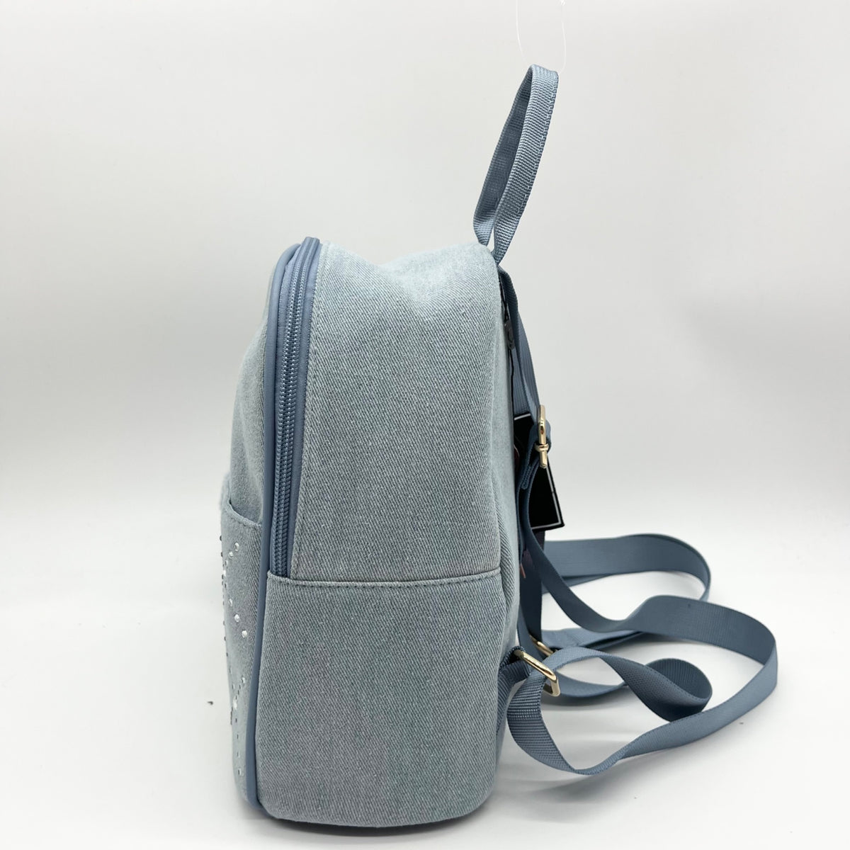 Like Dreams Light Denim Kingston Rhinestone Backpack