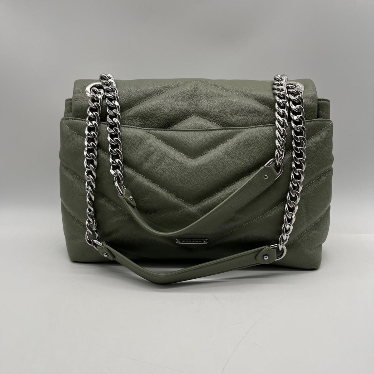 Rebecca Minkoff Green Quilted Leather Edie Maxi Shoulder Bag