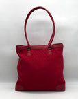 Talbots Red Monogram Canvas Tote Bag