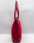 Talbots Red Monogram Canvas Tote Bag
