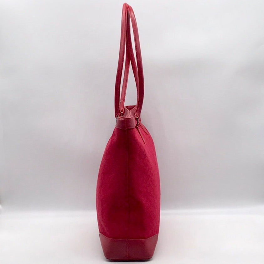 Talbots Red Monogram Canvas Tote Bag