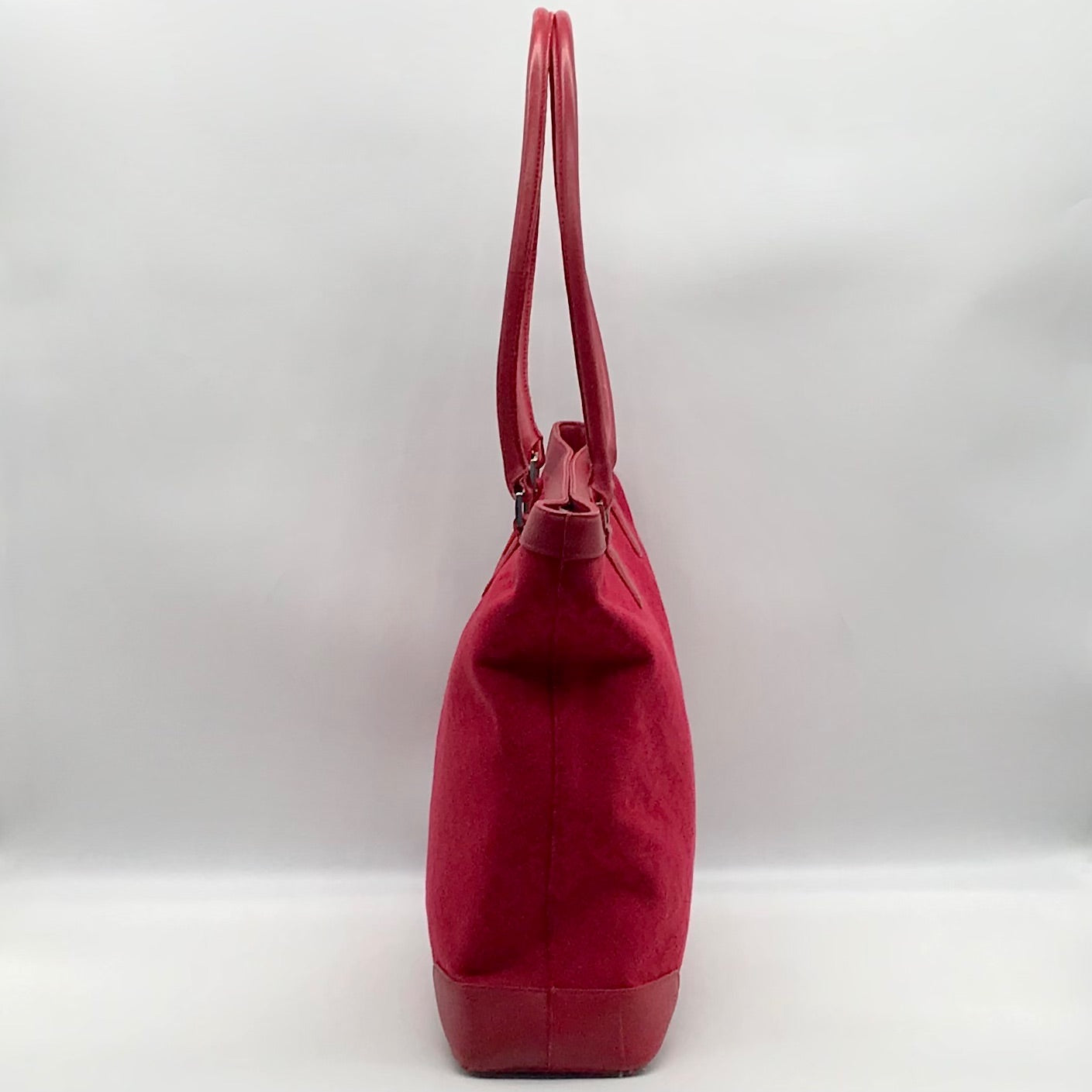 Talbots Red Monogram Canvas Tote Bag