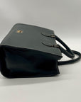 Dooney & Bourke Dark Gray Pebbled Grain Leather Belmar Janine 30 Satchel Bag