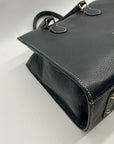 Dooney & Bourke Dark Gray Pebbled Grain Leather Belmar Janine 30 Satchel Bag