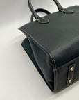 Dooney & Bourke Dark Gray Pebbled Grain Leather Belmar Janine 30 Satchel Bag