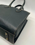 Dooney & Bourke Dark Gray Pebbled Grain Leather Belmar Janine 30 Satchel Bag