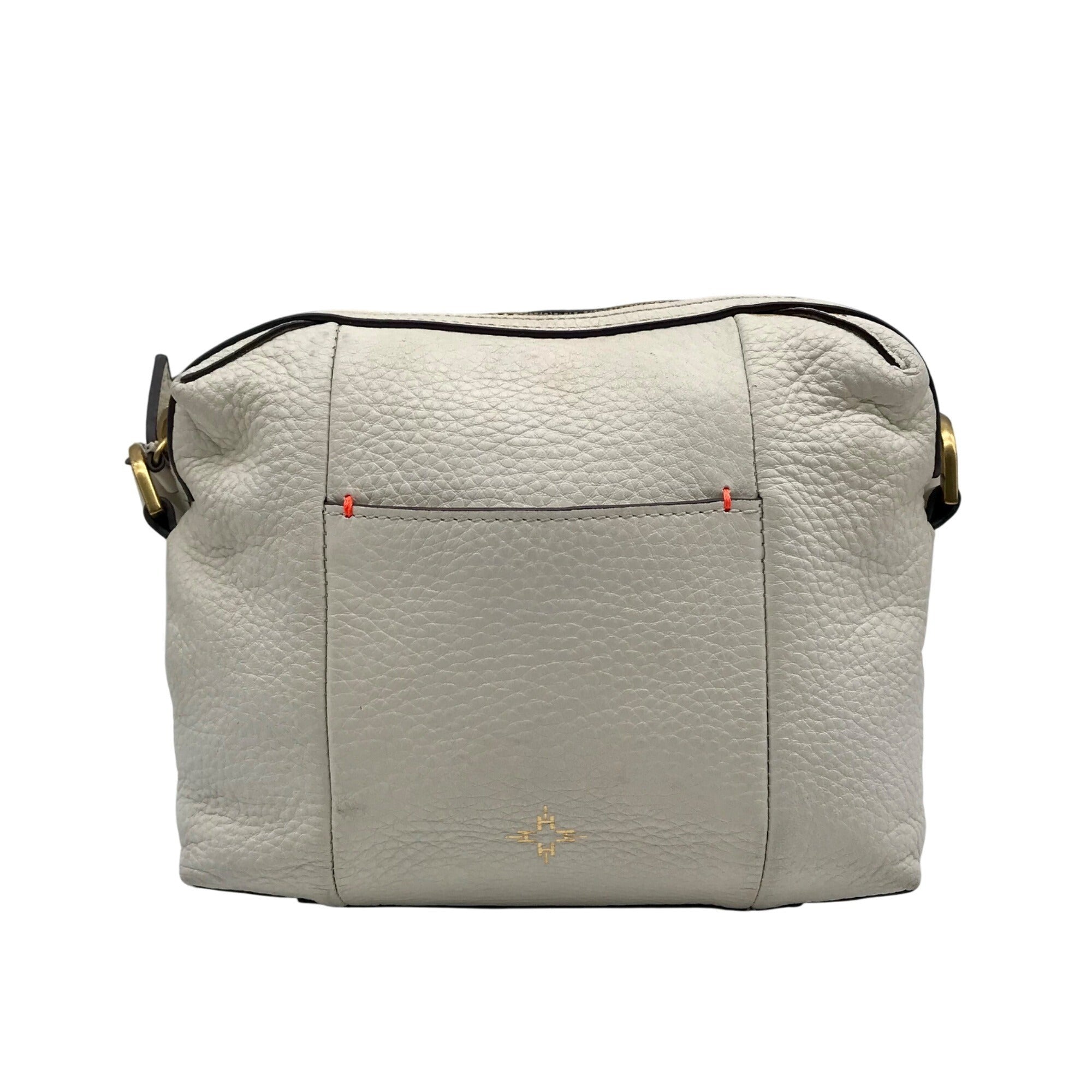 India Hicks Ivory Pebbled Leather Shift And Switch Crossbody Bag