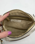 India Hicks Ivory Pebbled Leather Shift And Switch Crossbody Bag