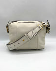 India Hicks Ivory Pebbled Leather Shift And Switch Crossbody Bag