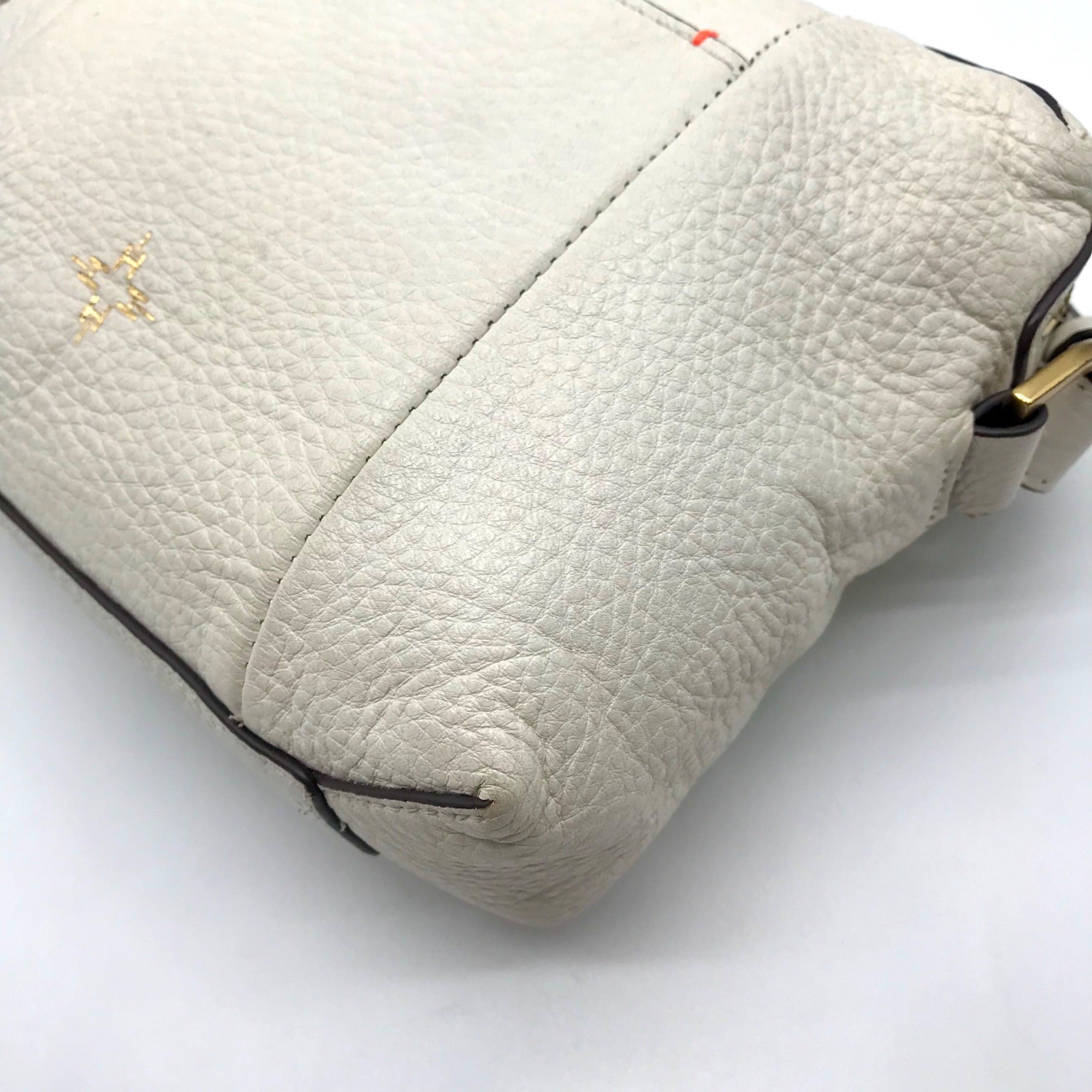 India Hicks Ivory Pebbled Leather Shift And Switch Crossbody Bag